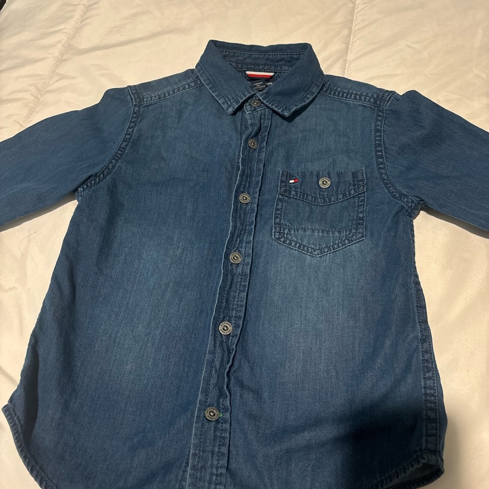 Tommy Hilfiger Blue Button Down Shirt Classic Style